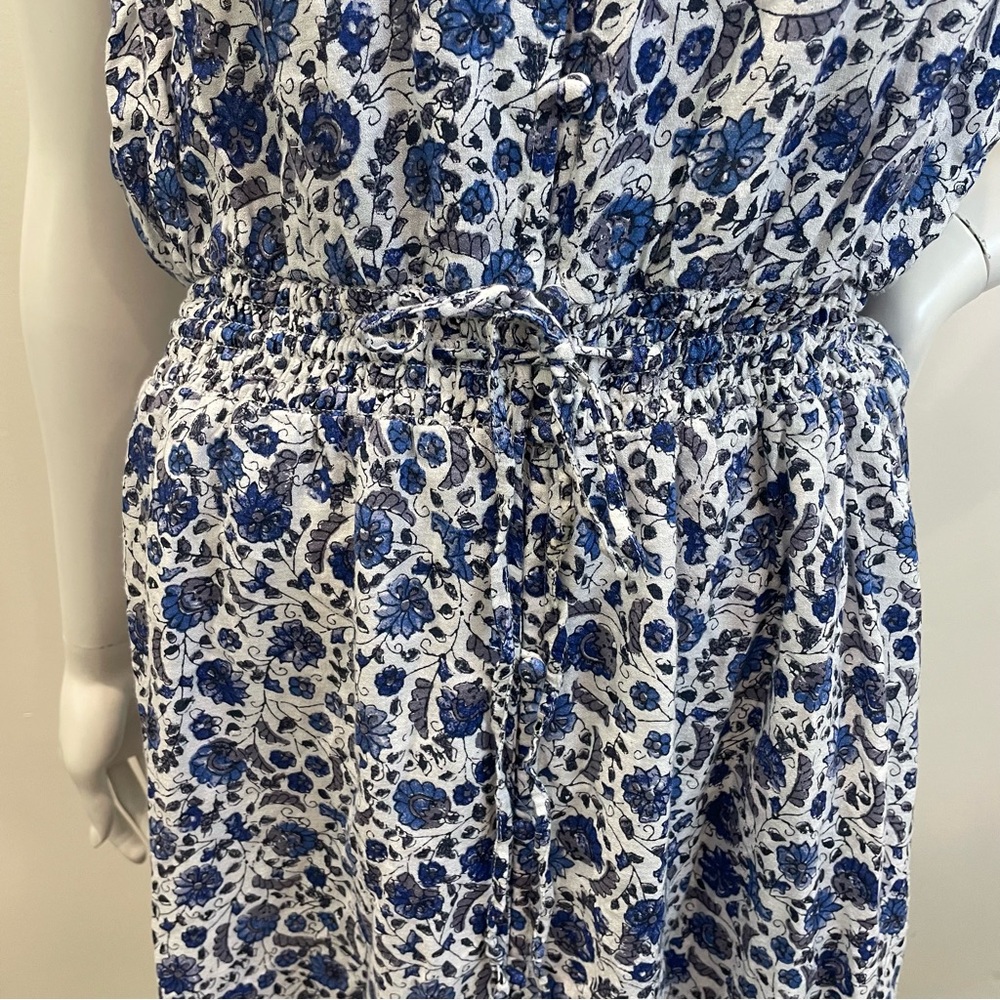 LUCKY BRAND White & Blue Floral Print Felice Midi Dress - Picture 5 of 9